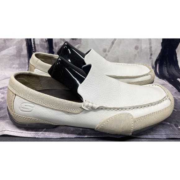Skechers Relax Step Driving Moccasins Loafers Shoes Mens 8.5 Off White SN-61152 - Picture 2 of 16